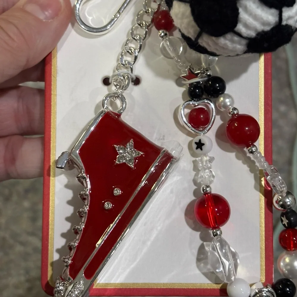 Soccer Keychain With Dangle Charms New adorable